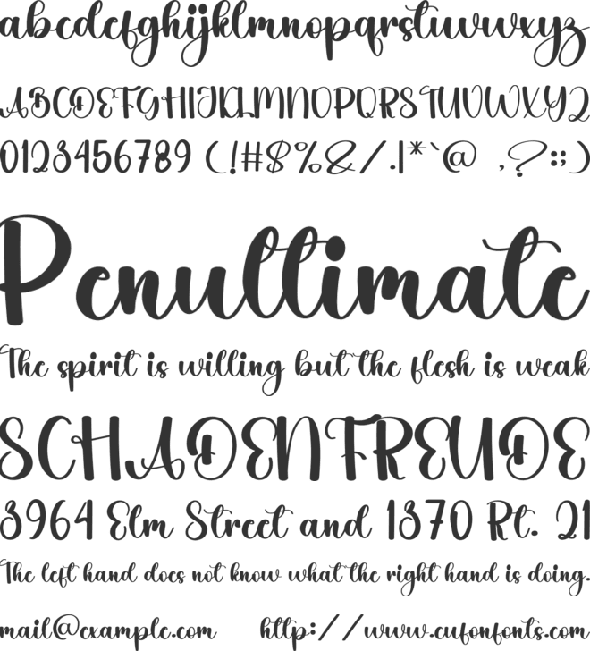 Birth font preview