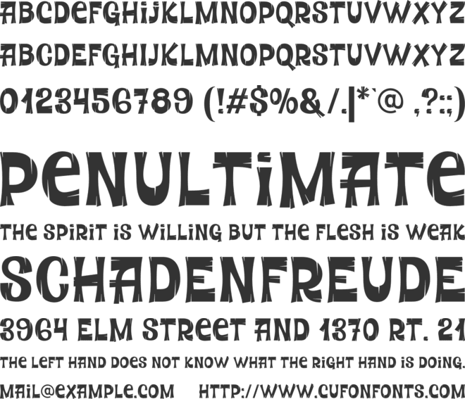 Ricopalm font preview