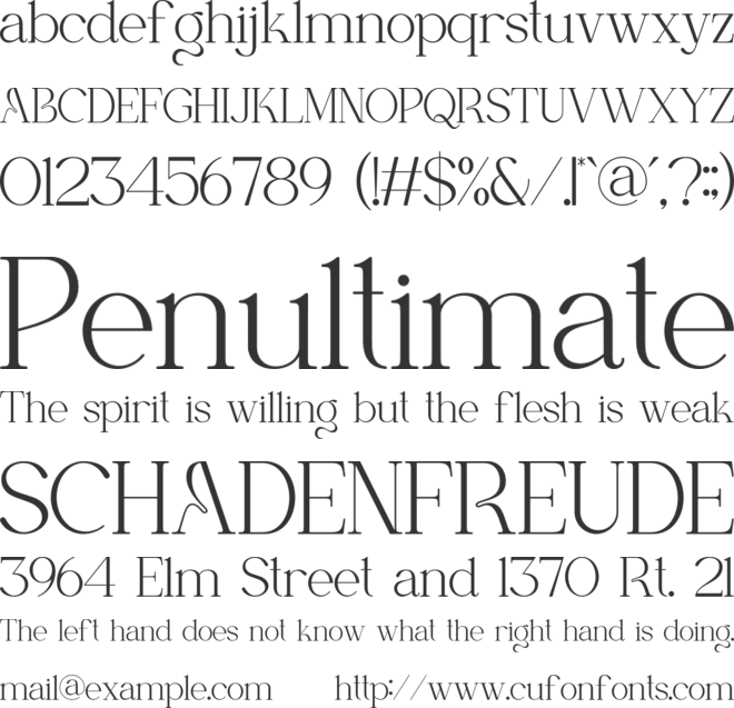 Kinasha font preview