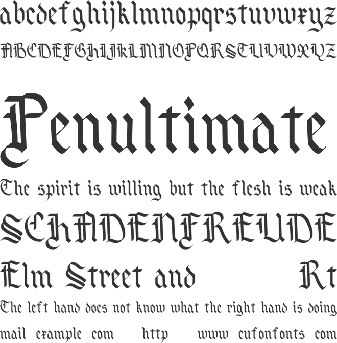 Simple Gothic font preview
