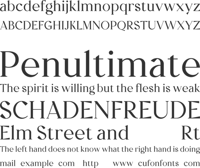 Zindora font preview