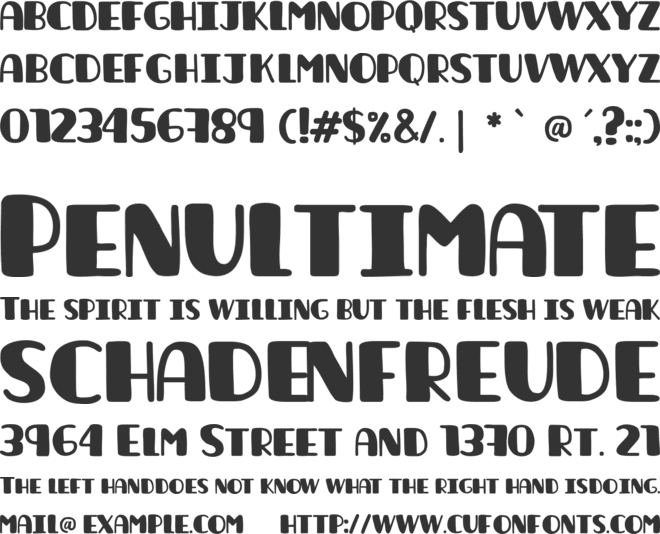 La unica font preview