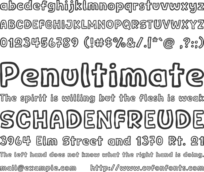 Outline Style font preview