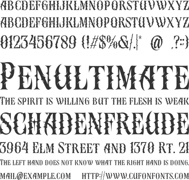 Reftilian Stinger font preview