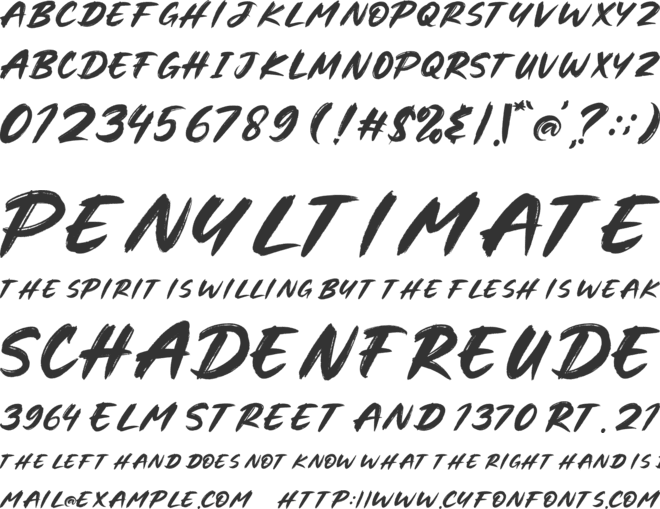 Relax Brush font preview