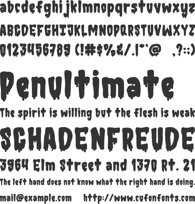ZOMBIE MANSION font preview