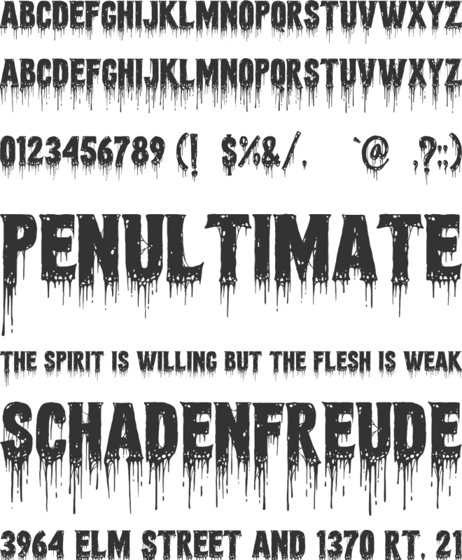Blood Victim Zombie font preview