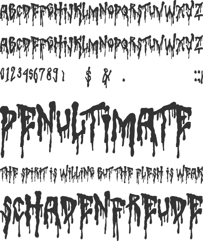 Pilek Meller Zombies font preview