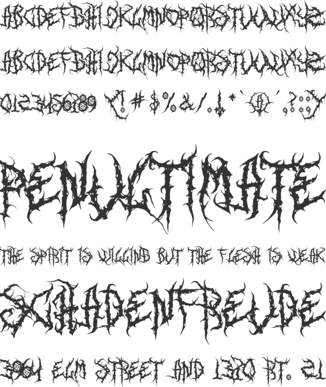 DEADLY GROUND font preview