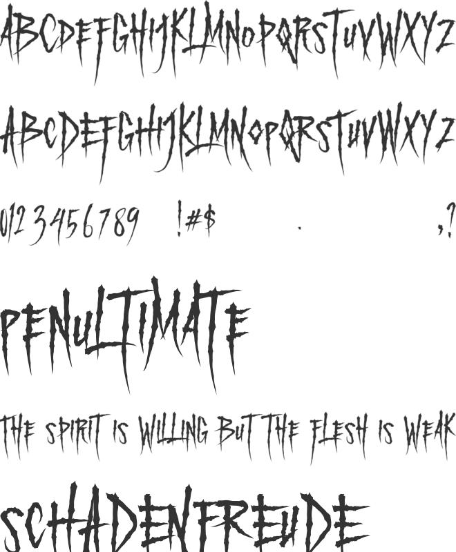 Dark Thorn font preview