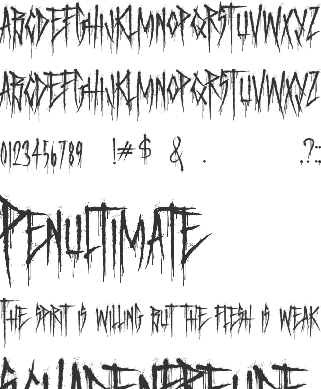 Terror From Midnight font preview