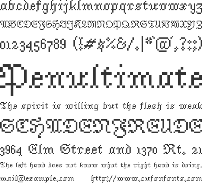 Jacquarda Bastarda 9 font preview