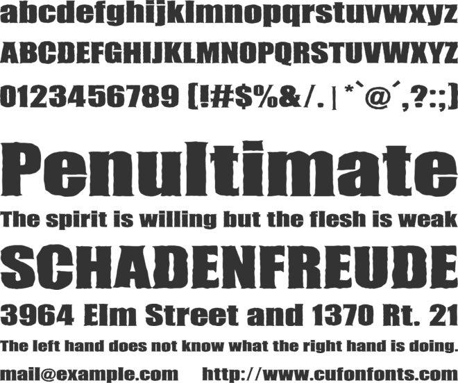 Super Cursed font preview