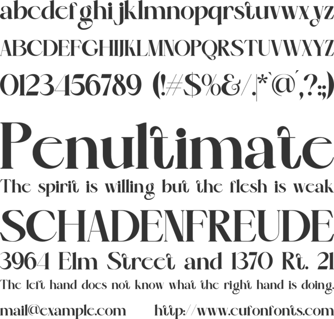 Aydoria font preview