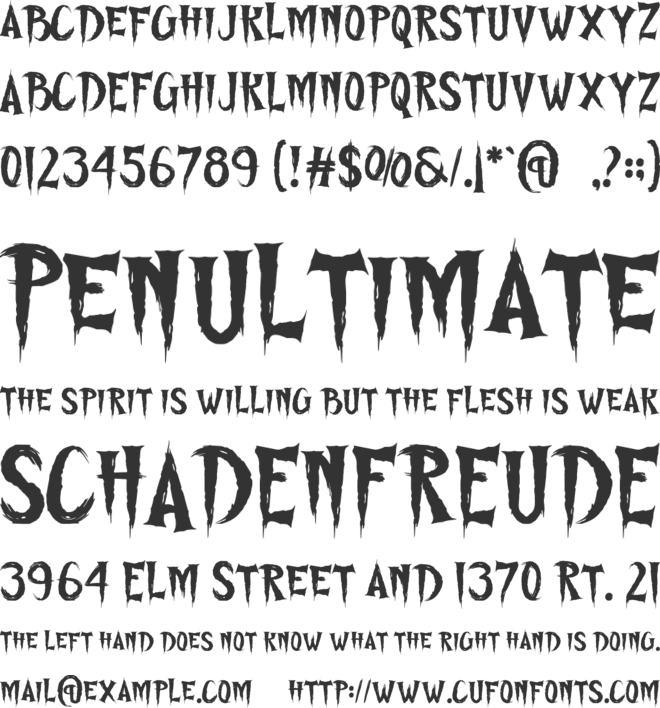THIORN font preview