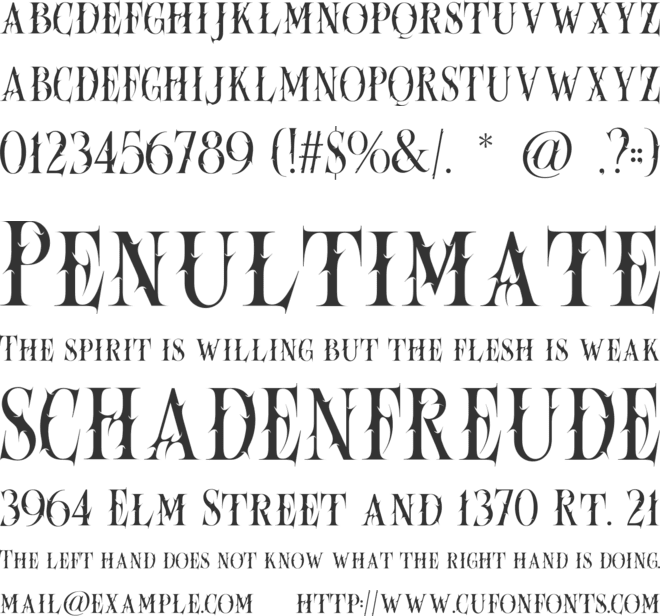 Rose torture font preview