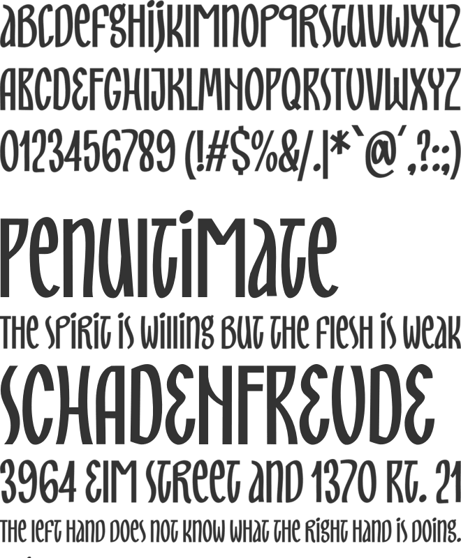 Mandiora font preview