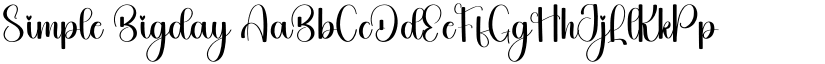 Simple Bigday font