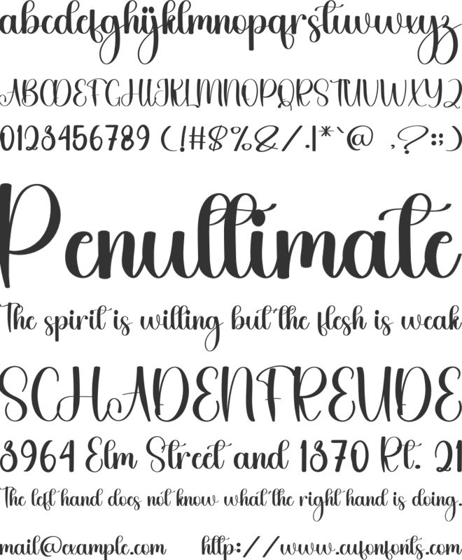 Sample Babyish font preview