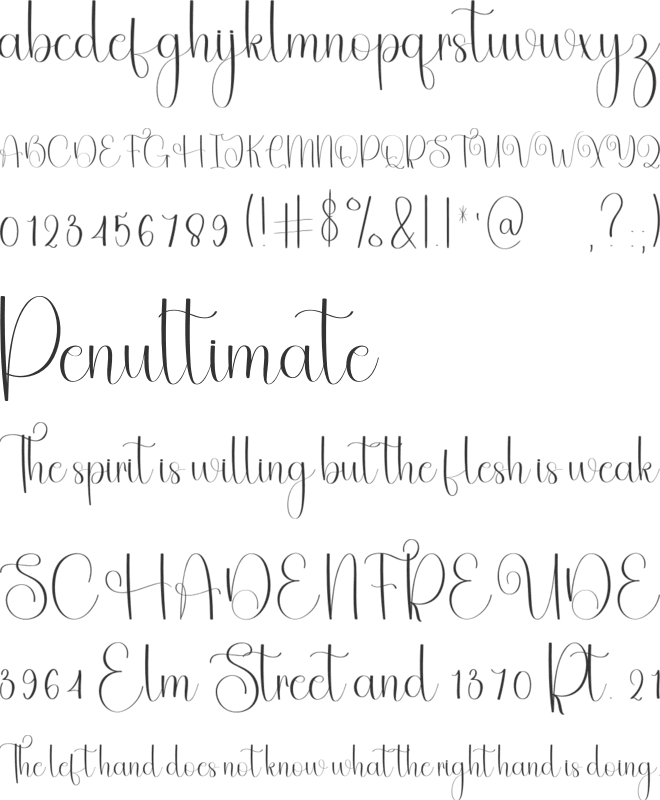 Simple Vacation font preview