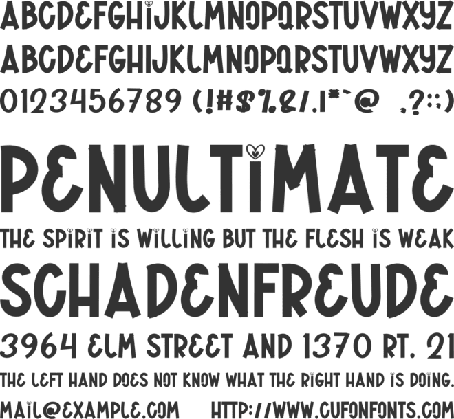 Love font preview