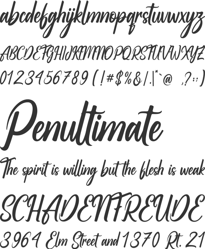 Handmade Calligraphy font preview