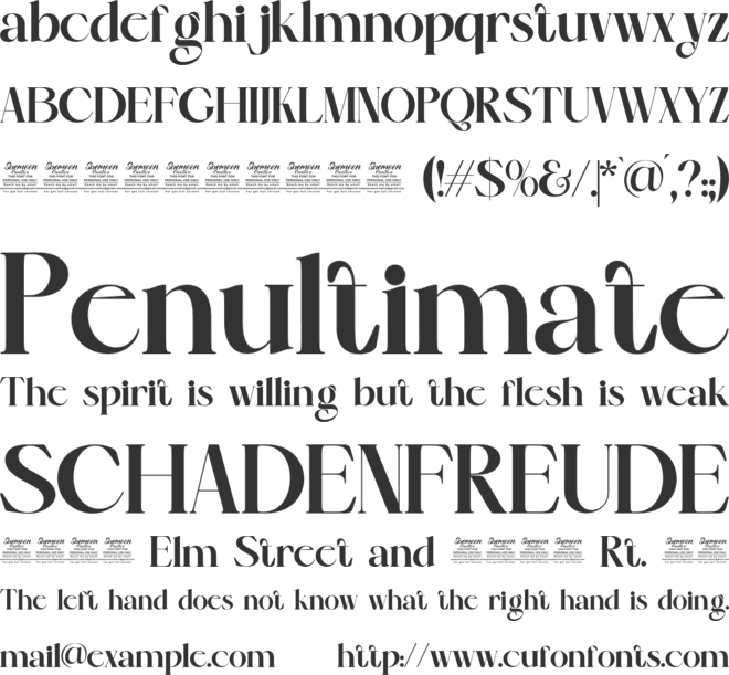 Andora Personal Use Only font preview