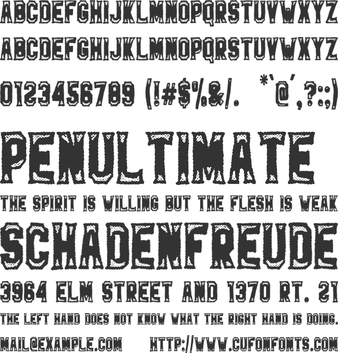 The Steel Tree font preview