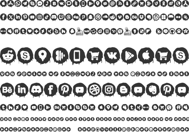 Scary Social Media font preview