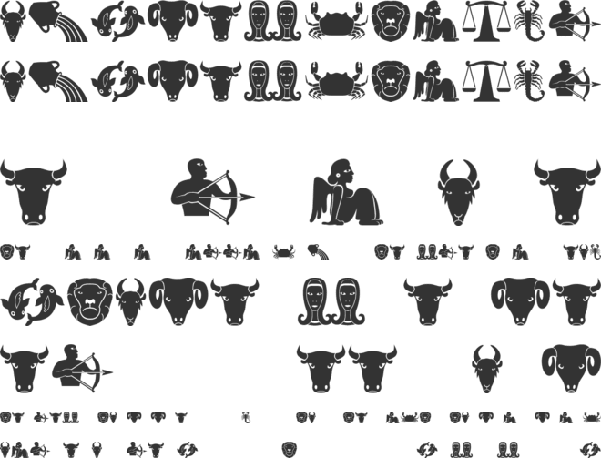 VN Zodiac font preview