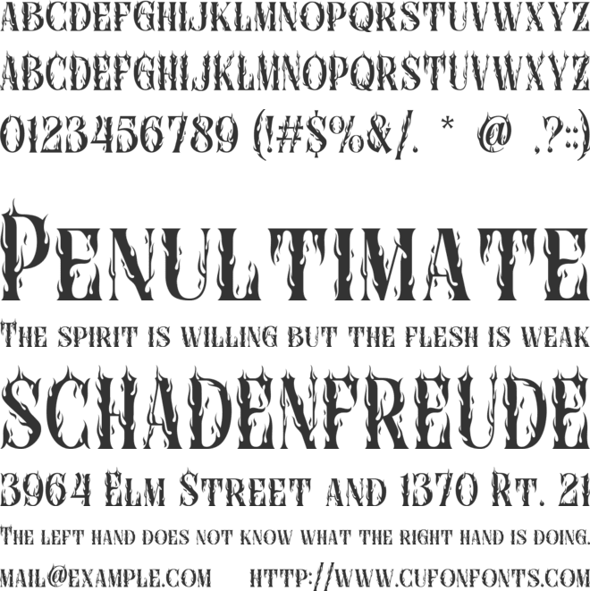 Crimson Flare font preview