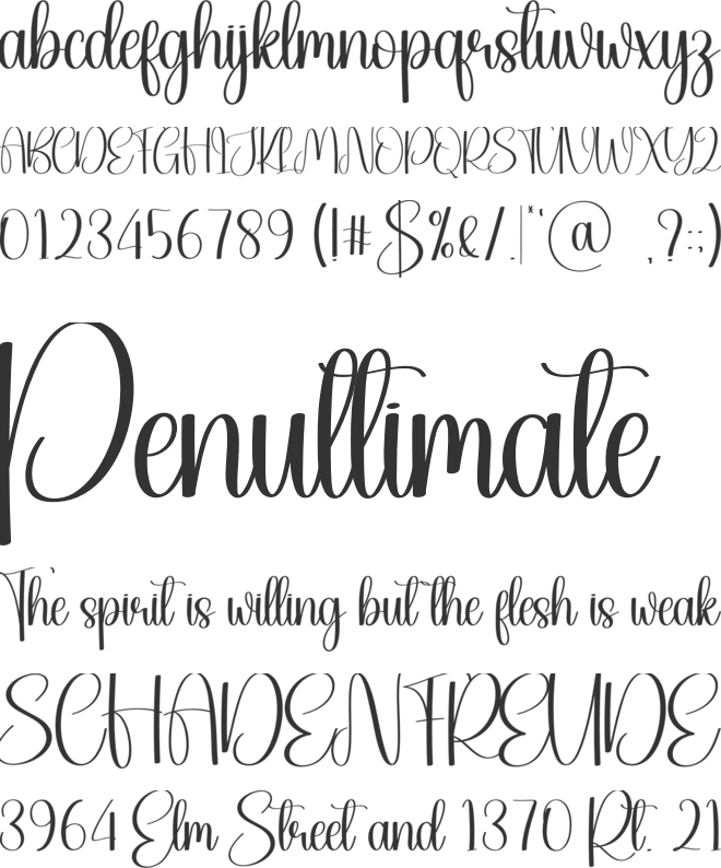 Mountain font preview