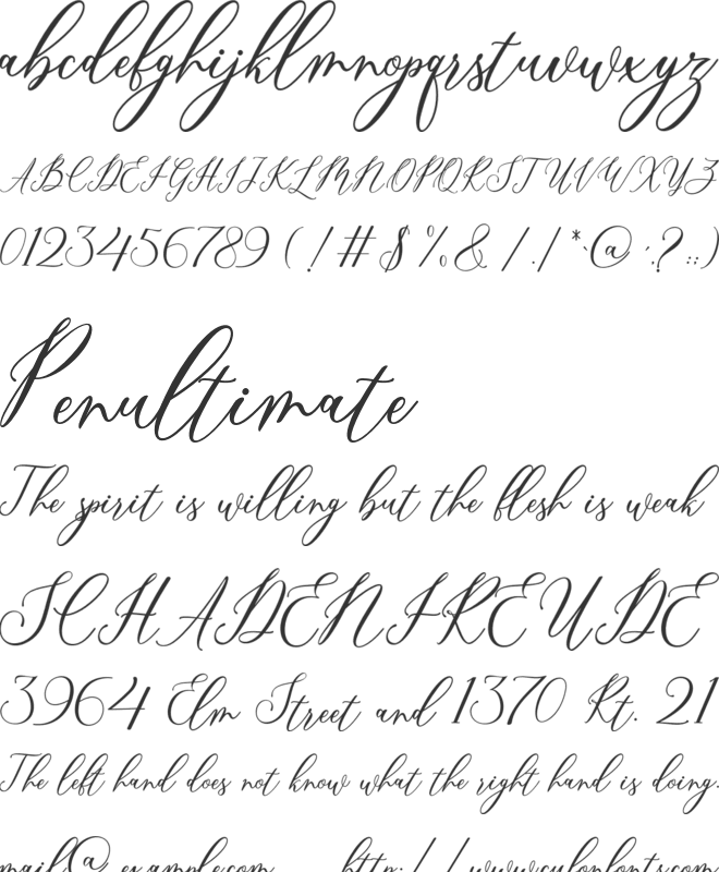 Mairenza font preview