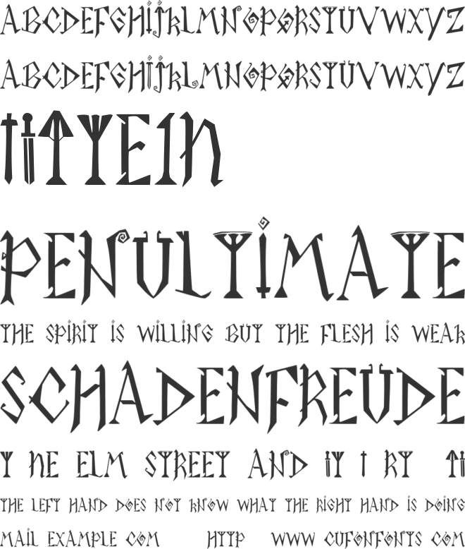 CALIBURN font preview