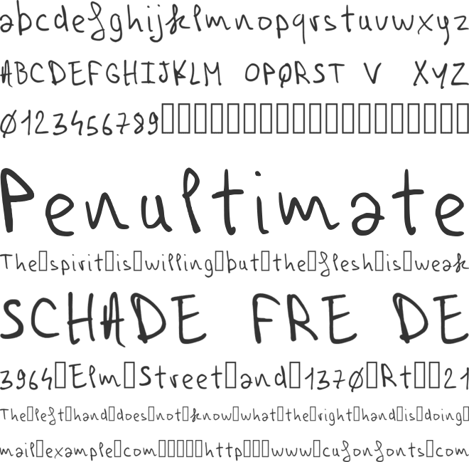 LostHandLir font preview