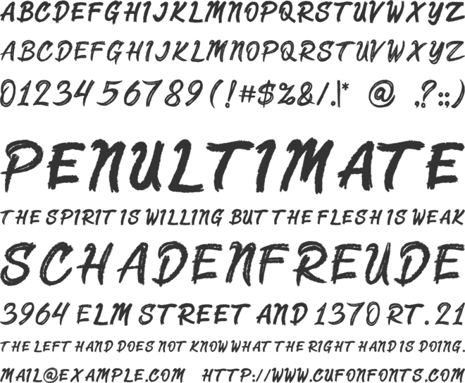 Brushlet font preview