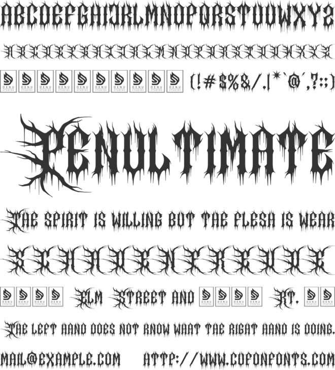 Erethyl font preview