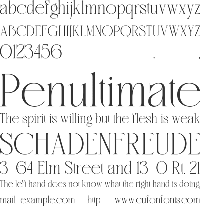 Regalia Prestige font preview