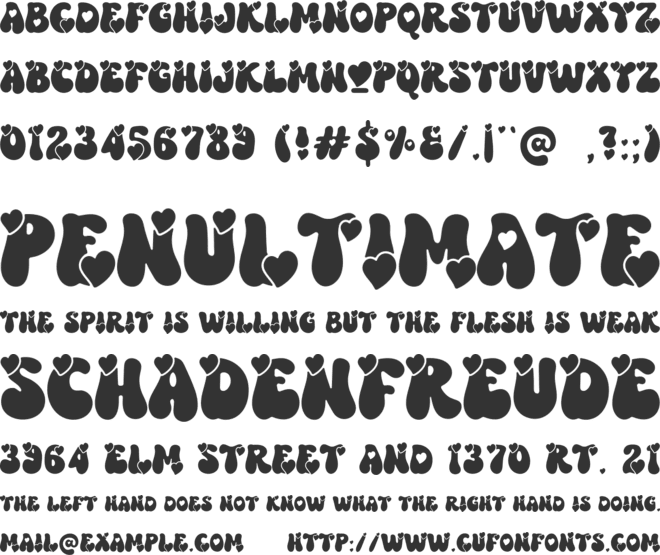 Retro Love font preview