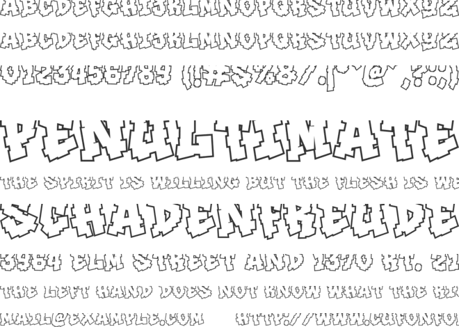 Noise Block Outline font preview