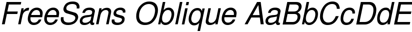 FreeSans Oblique font