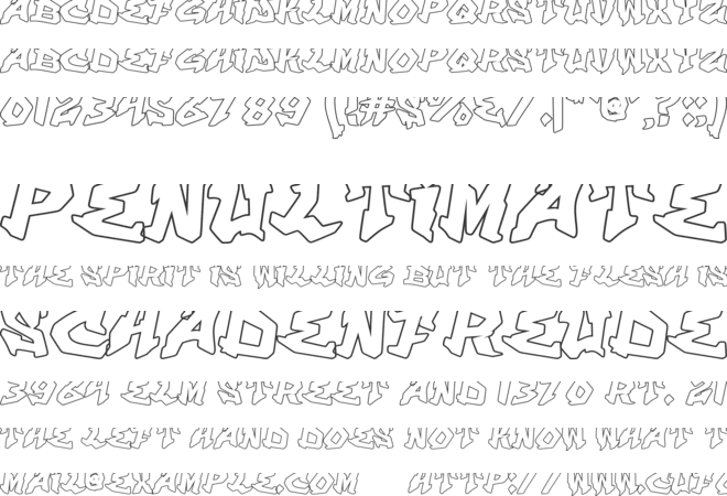 Aero Vault Outline font preview