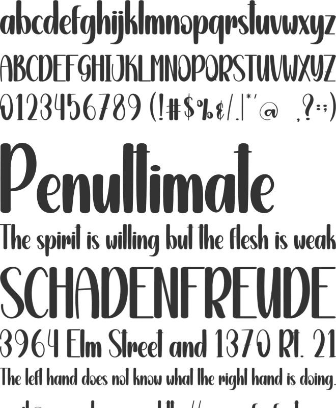 Quality Time font preview