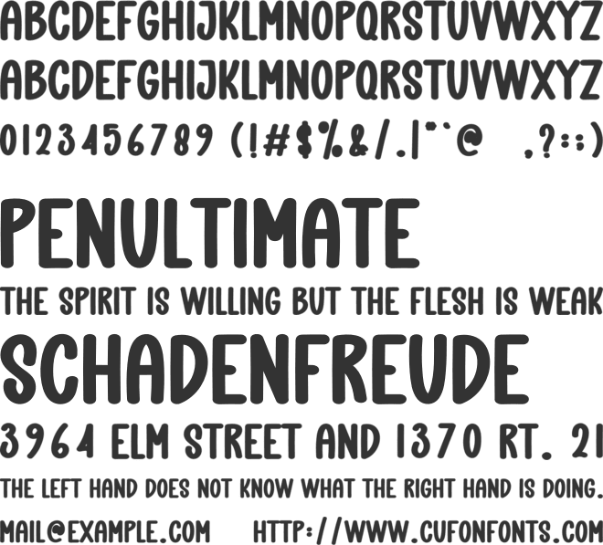 Simple Sunrise font preview