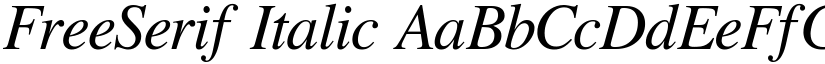 FreeSerif Italic font