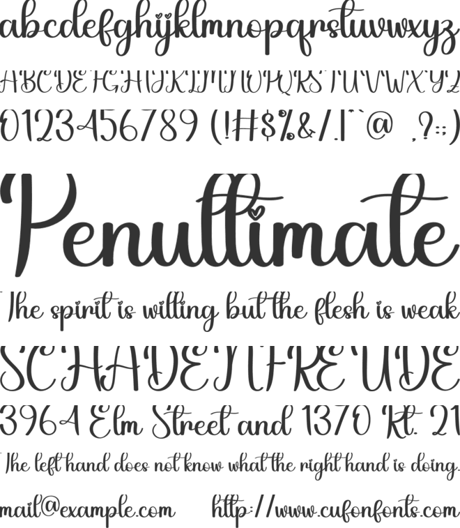 Graceful Bright font preview