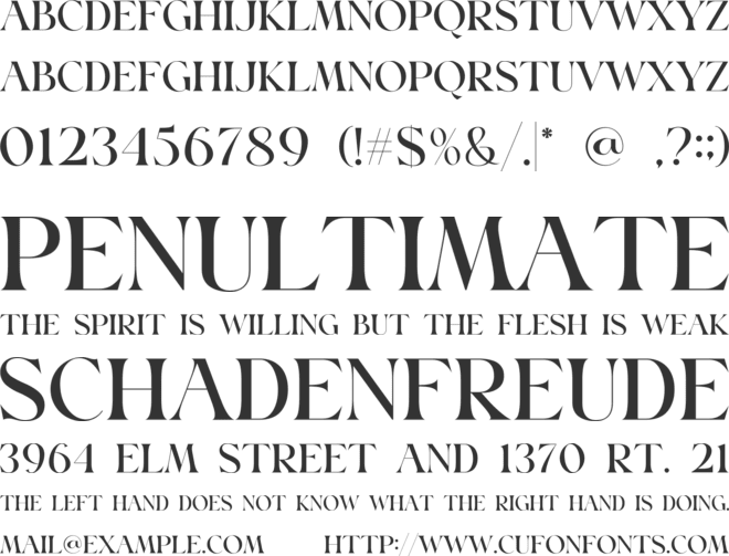 Clemore Serif font preview