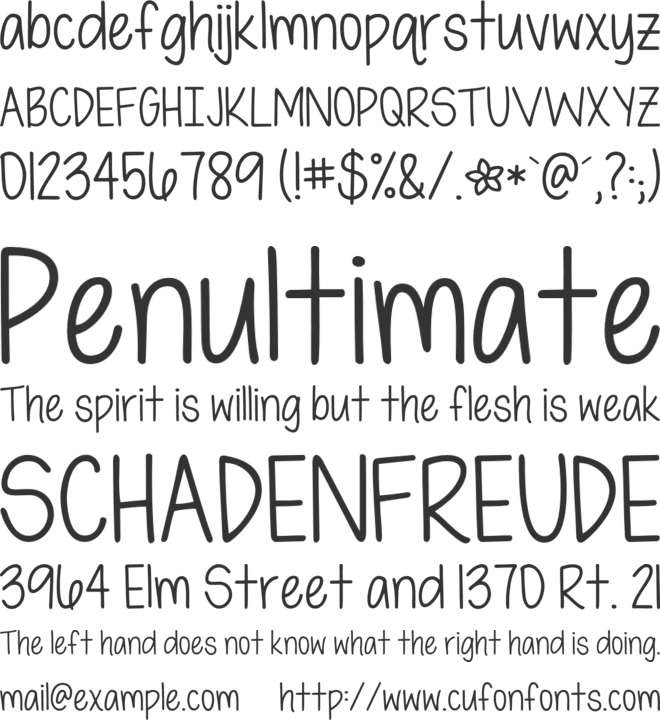 KG Love Molly font preview