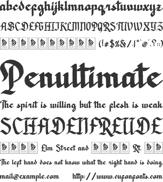 Dicaten font preview