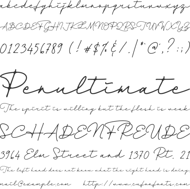 Dienilla font preview